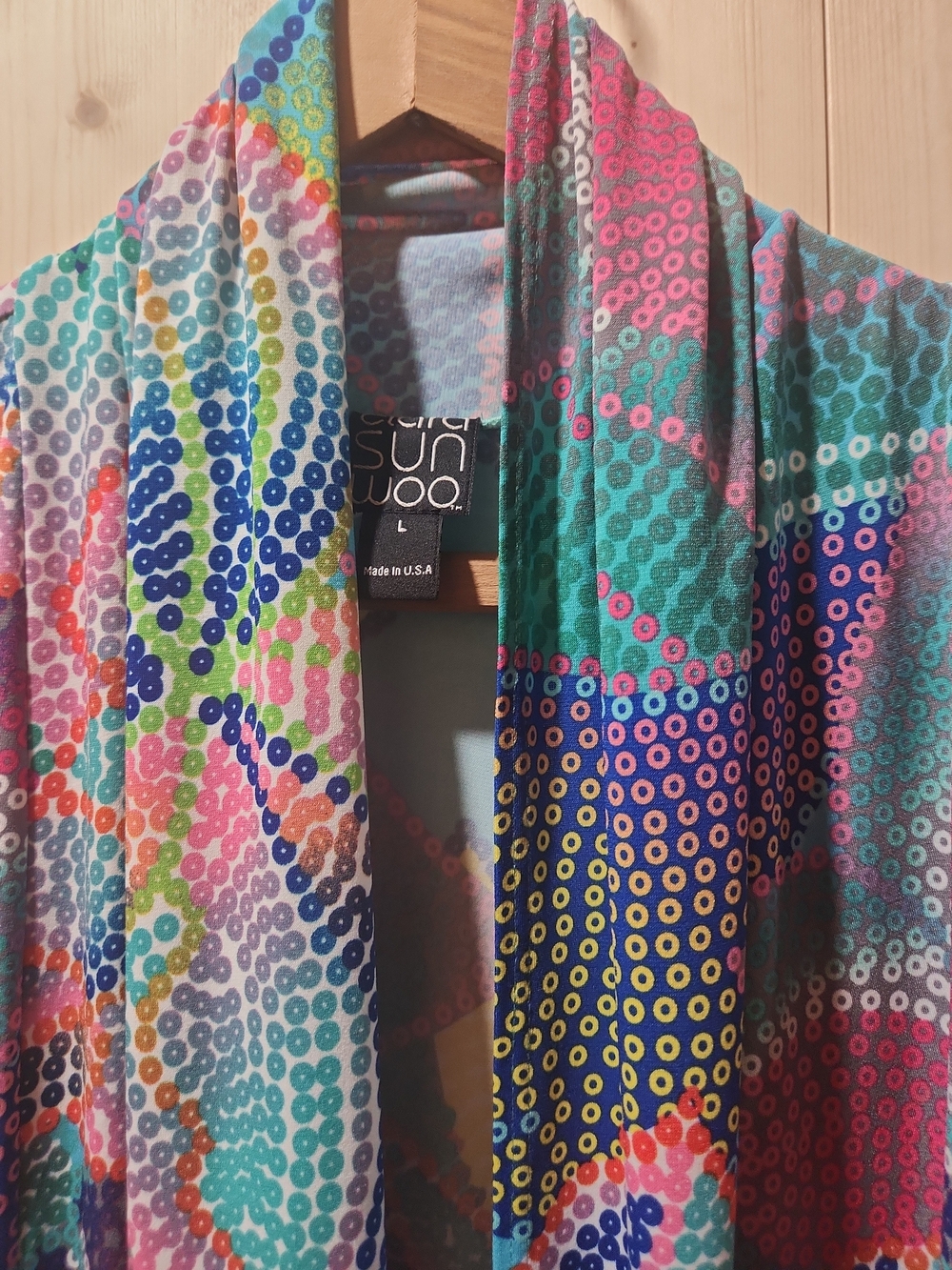 ClaraSunWoo Size Lg. Patterned Women's Open-Front Jacket - Multicolor